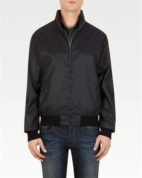 gucci black mini gg nylon jacket|Gucci black leather jacket.